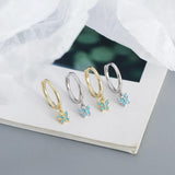 925 Silver Turquoise Drop Earrings for Women Geometric Dangle Earrings