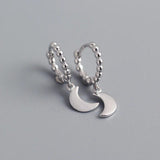 Moon Stud Earrings 925 Silver Charming Party Jewelry