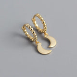 Moon Stud Earrings 925 Silver Charming Party Jewelry