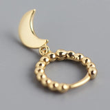 Moon Stud Earrings 925 Silver Charming Party Jewelry