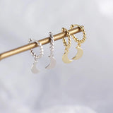 Moon Stud Earrings 925 Silver Charming Party Jewelry