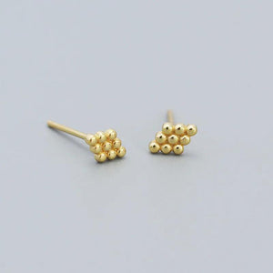 925 Silver Geometric Stud Earrings Japanese Retro Fine Jewelry