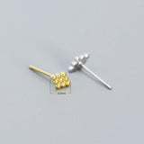925 Silver Geometric Stud Earrings Japanese Retro Fine Jewelry