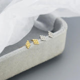 925 Silver Geometric Stud Earrings Japanese Retro Fine Jewelry