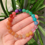 Reiki Healing Mixed Gems Stone Bracelets Chakra Amethysts Quartz Pink Crystal