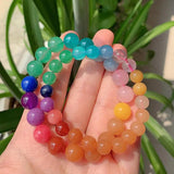 Reiki Healing Mixed Gems Stone Bracelets Chakra Amethysts Quartz Pink Crystal