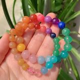 Reiki Healing Mixed Gems Stone Bracelets Chakra Amethysts Quartz Pink Crystal