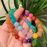 Reiki Healing Mixed Gems Stone Bracelets Chakra Amethysts Quartz Pink Crystal