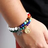 7 Chakra Natural Stone Bracelet 8MM Beaded Crystal Bracelets