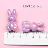 10Pcs Plating UV Luminous Bunny Bead DIY Accessories