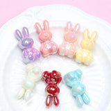 10Pcs Plating UV Luminous Bunny Bead DIY Accessories