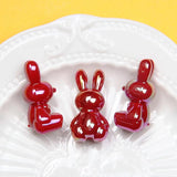 10Pcs Plating UV Luminous Bunny Bead DIY Accessories