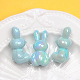 10Pcs Plating UV Luminous Bunny Bead DIY Accessories
