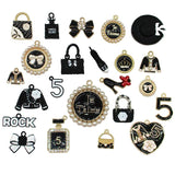 10pcs/set Lipstick Perfume Lip Dress Enamel Charms for DIY Earring Jewelry