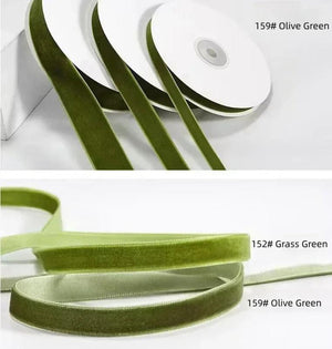 Vintage High Dense Velvet Flocking Ribbon 9mm X 10 Yard