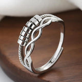 Rotatable Bead Anxiety Rings Zircon Spinner Adjustable Ring Christmas Jewelry