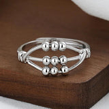 Rotatable Bead Anxiety Rings Zircon Spinner Adjustable Ring Christmas Jewelry