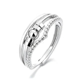 Rotatable Bead Anxiety Rings Zircon Spinner Adjustable Ring Christmas Jewelry