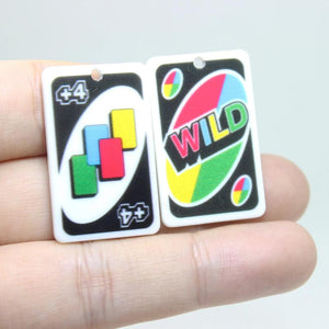 10Pcs/Lot Poker Card Resin Acrylic Charms DIY Jewelry Making Gift