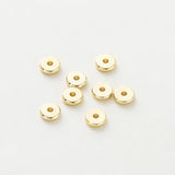 50pcs 14K/18K Plated Brass Spacer Beads 4mm 5mm 6mm Round Flat Bracelet DIY