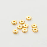 50pcs 14K/18K Plated Brass Spacer Beads 4mm 5mm 6mm Round Flat Bracelet DIY