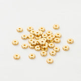 50pcs 14K/18K Plated Brass Spacer Beads 4mm 5mm 6mm Round Flat Bracelet DIY