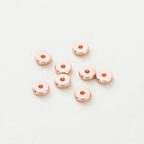 50pcs 14K/18K Plated Brass Spacer Beads 4mm 5mm 6mm Round Flat Bracelet DIY