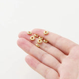 50pcs 14K/18K Plated Brass Spacer Beads 4mm 5mm 6mm Round Flat Bracelet DIY