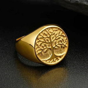 Valily Tree of Life Ring Punk Rock Men's Rings Jewelry Christmas Gift US Size 7