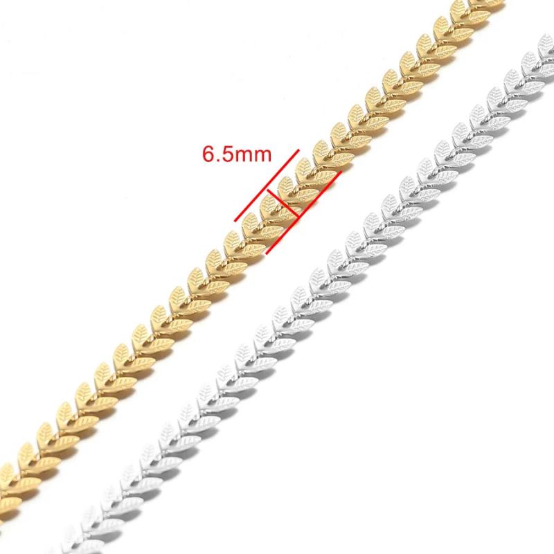 Stainless Steel Link Chain Oval Textured Necklace Chains DIY Jewelry Making