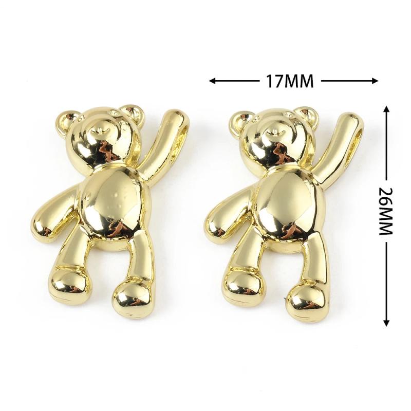 10PCS DIY Cartoon Teddy Bear Pendant Jewelry Accessories Multicolor