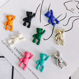 10PCS DIY Cartoon Teddy Bear Pendant Jewelry Accessories Multicolor
