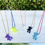 10PCS DIY Cartoon Teddy Bear Pendant Jewelry Accessories Multicolor