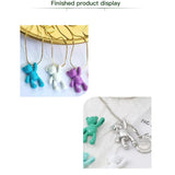 10PCS DIY Cartoon Teddy Bear Pendant Jewelry Accessories Multicolor