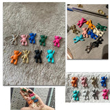 10PCS DIY Cartoon Teddy Bear Pendant Jewelry Accessories Multicolor