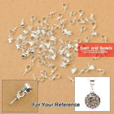 50PCS 925 Silver Plated Bail Beads Cap Connectors For Pendants