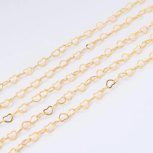 5M Rhodium Heart Shape Chains for Jewelry Making DIY