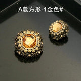 6Pcs Square Decorative Metal Buttons For Clothing Sewing Knitting DIY