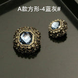 6Pcs Square Decorative Metal Buttons For Clothing Sewing Knitting DIY