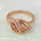 Garilina Christmas Tree Shaped Rose Gold Plated Cubic Zirconia Ring Size 5.5-7.5