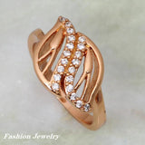 Garilina Christmas Tree Shaped Rose Gold Plated Cubic Zirconia Ring Size 5.5-7.5