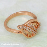 Garilina Christmas Tree Shaped Rose Gold Plated Cubic Zirconia Ring Size 5.5-7.5