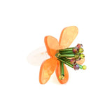 Za Acrylic Flower Rings Beaded Floral Finger Ring Christmas Wedding Jewelry