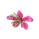 Za Acrylic Flower Rings Beaded Floral Finger Ring Christmas Wedding Jewelry