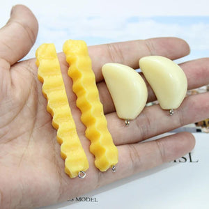 10Pcs French Fries Charm Pvc for Earring KeyChain Diy Jewelry