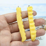 10Pcs French Fries Charm Pvc for Earring KeyChain Diy Jewelry