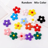 10/20pcs Flower Pendant PVC Key Ring Charms DIY Keychains Keyrings Bags