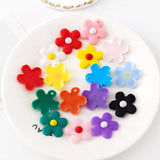 10/20pcs Flower Pendant PVC Key Ring Charms DIY Keychains Keyrings Bags