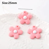 10/20pcs Flower Pendant PVC Key Ring Charms DIY Keychains Keyrings Bags
