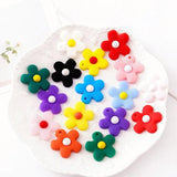 10/20pcs Flower Pendant PVC Key Ring Charms DIY Keychains Keyrings Bags